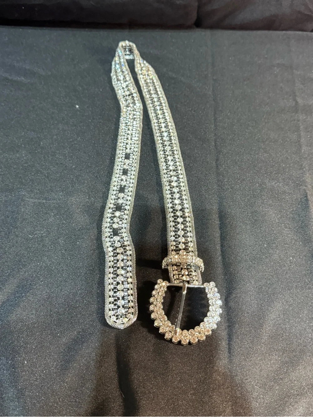 Zara Cristal’s Rhinestone Embellished Silver Tone Women's Belt